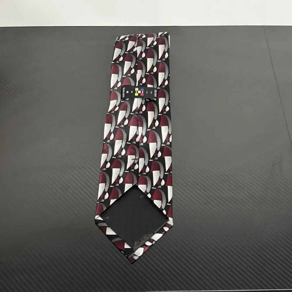 Mosaic Men's Silk Tie Geometric Patterns Handmade 100%‎ Silk - 4